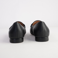 Marcee Black Leather Flats - TOP END | Shouz