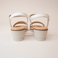 Dione White/ Silver Leather Sandals