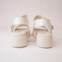 Babels Ivory Patent Leather Sandals