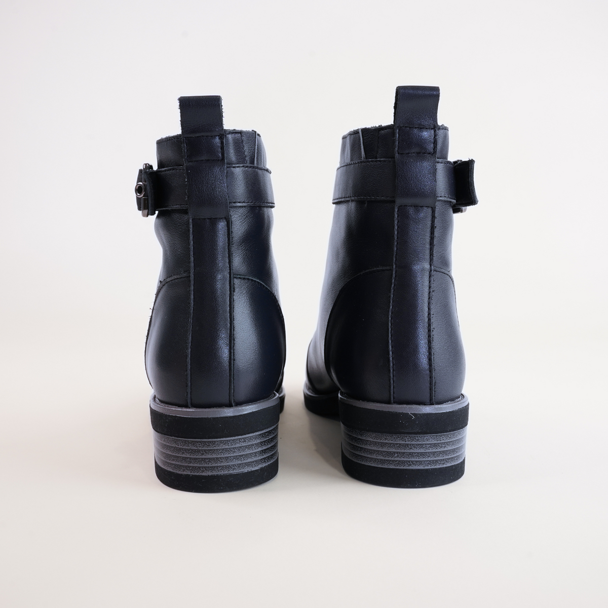 Dooley Navy Leather Ankle Boots