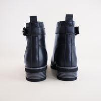 Dooley Navy Leather Ankle Boots