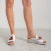 Sonny White/ Coconut Leather Slides