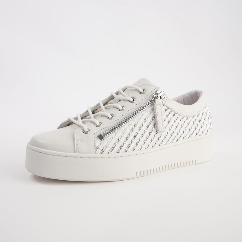 Lelah Ivory Multi Leather Sneakers