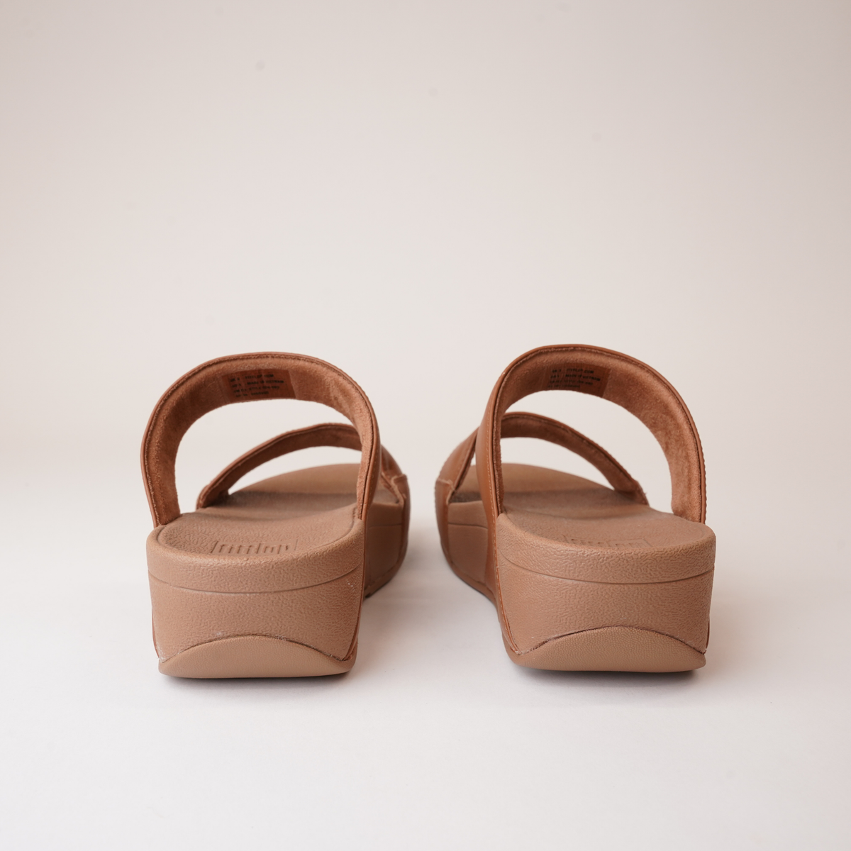 Lulu Leather Slides Light Tan Sandals - FITFLOP | Shouz