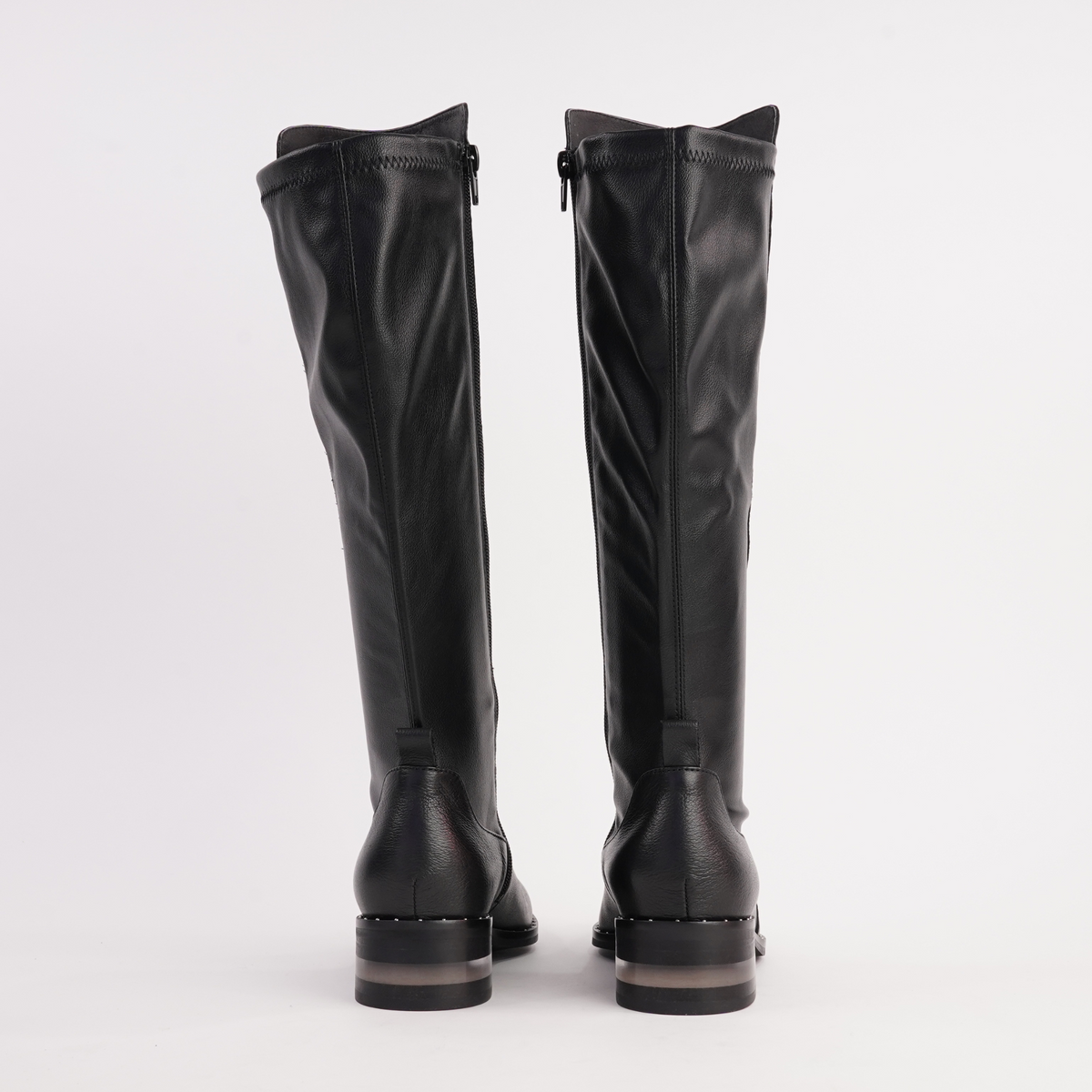 Folmy Black Leather Knee High Boots