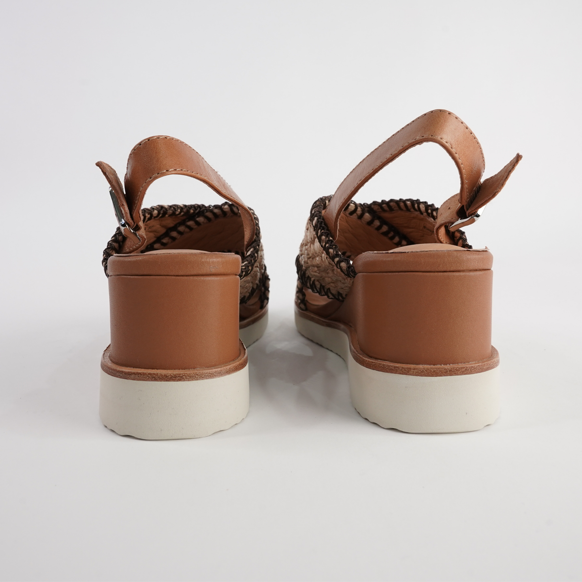 Shayna Tan Combo Leather Sandals - BRESLEY | Shouz