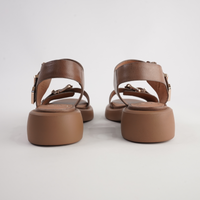 Ele Pecan Leather Sandals