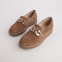 Ozama Light Choc Suede Leather Loafers