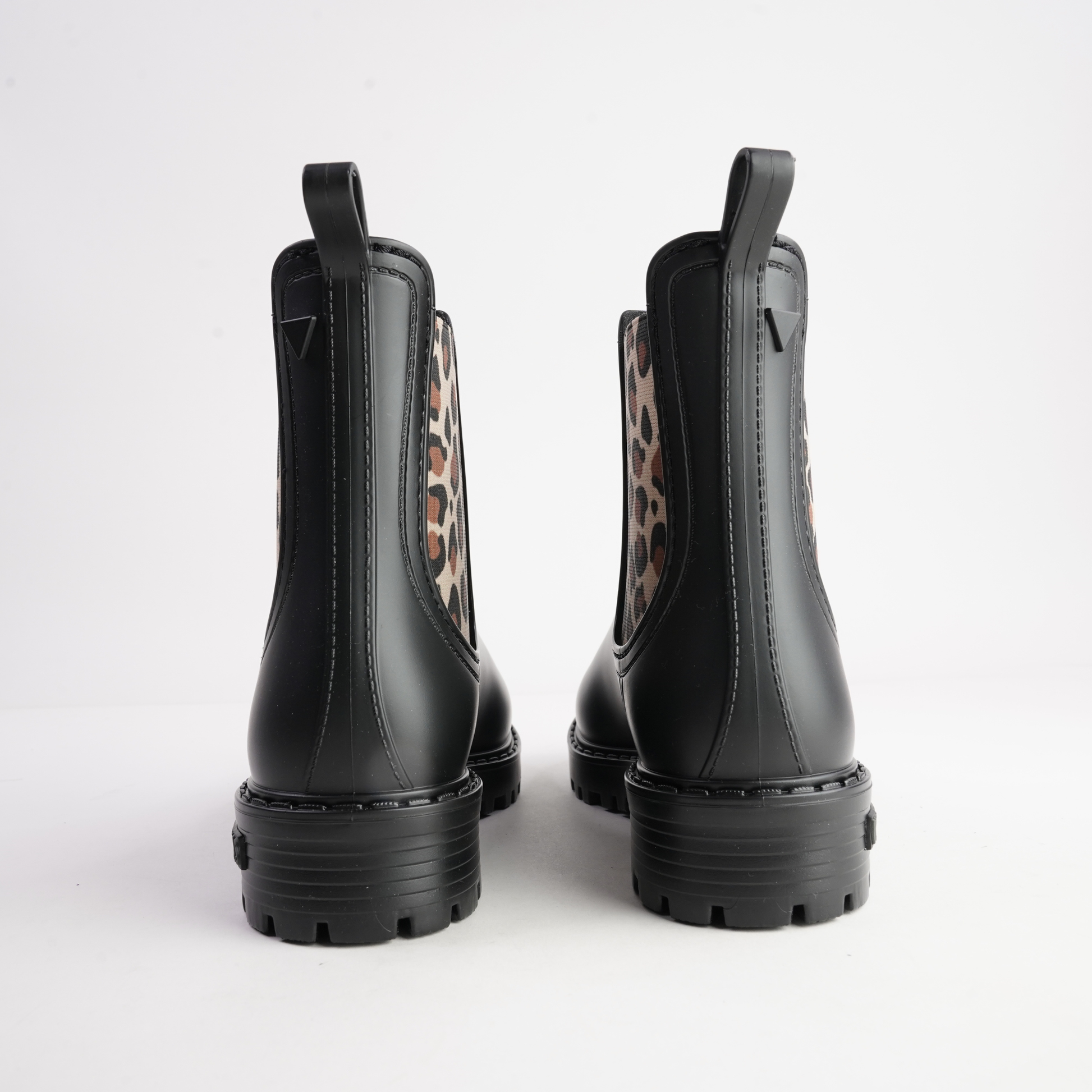 Gaudi Negro/ Leopard Matte Animal Gumboots - VERBENAS | Shouz