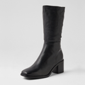 Sesina Black Leather Calf Boots