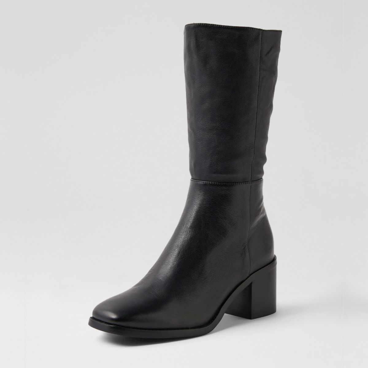 Sesina Black Leather Calf Boots - MOLLINI | Shouz