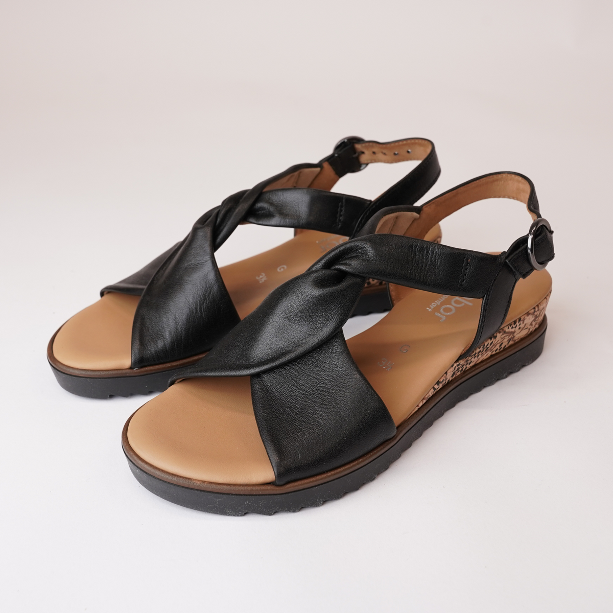 Able Black Leather Sandals