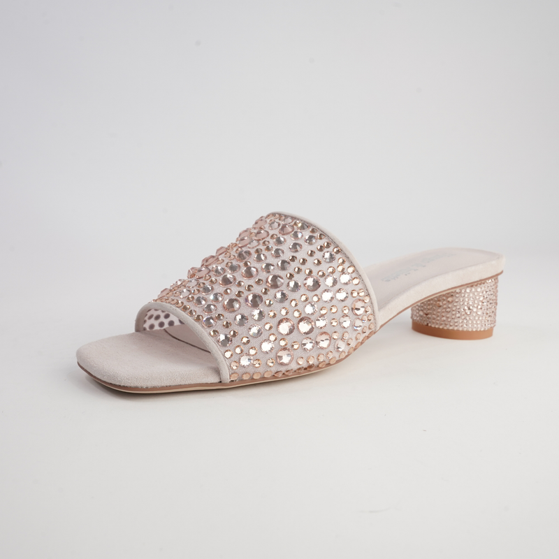 Heda Nude Multi Leather Heels