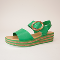 Cubbie Bright Emerald Leather Sandals