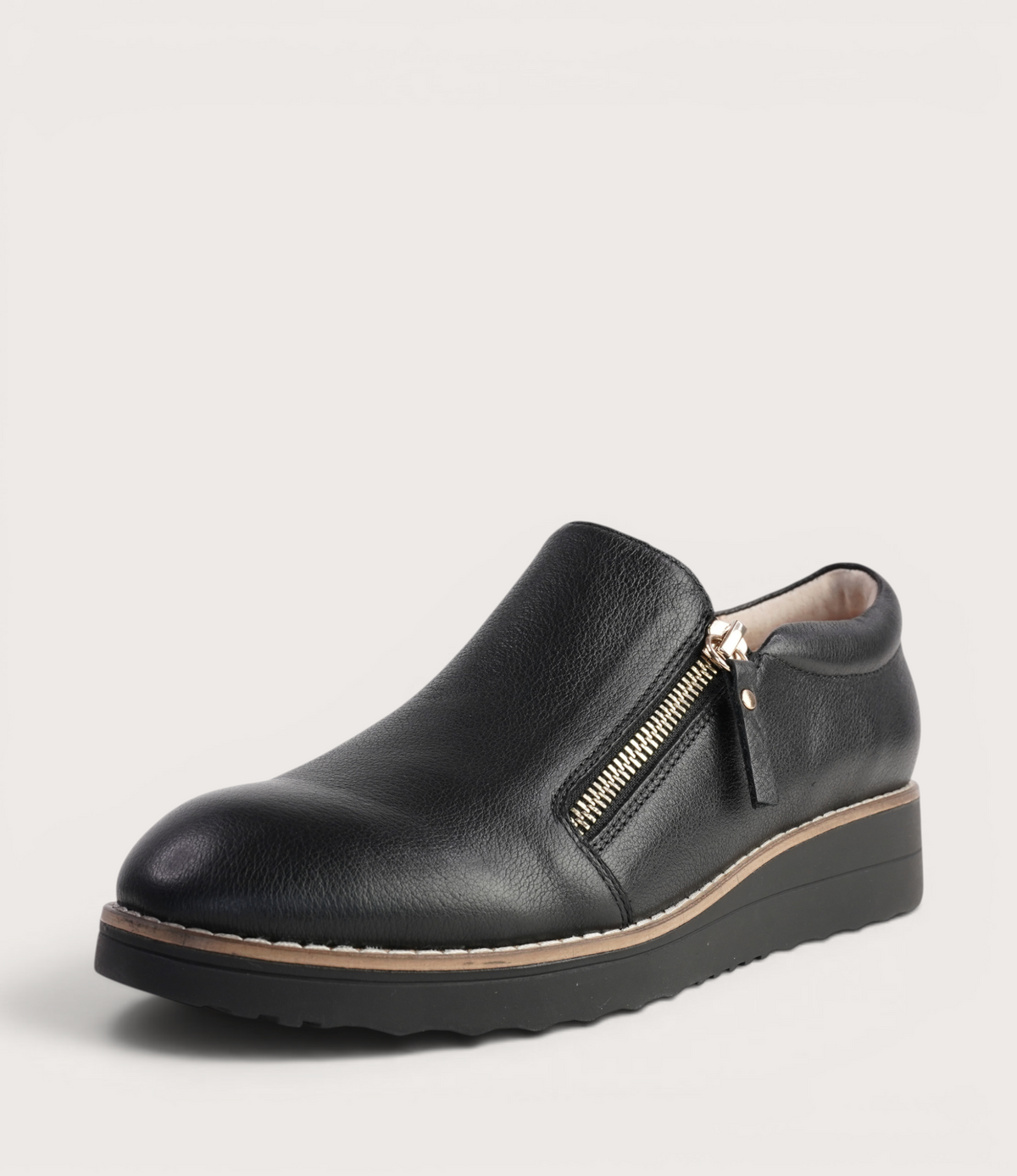 Ostel Black Leather Flats