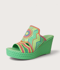 Eilam Lime Multi Leather Heels