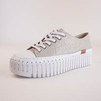 Baselo White/ Almond Leather Sneakers