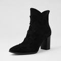 Alderte Black Suede/ Black Heel Ankle Boots