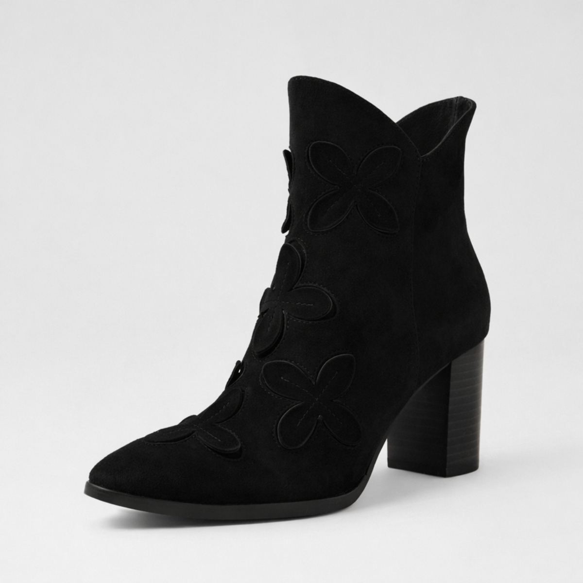 Alderte Black Suede/ Black Heel Ankle Boots - DJANGO AND JULIETTE | Shouz