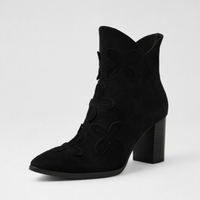 Alderte Black Suede/ Black Heel Ankle Boots - DJANGO AND JULIETTE | Shouz