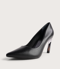 Xahara Black Leather Heels