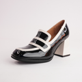 Bergen Black/ Bone Leather Heels