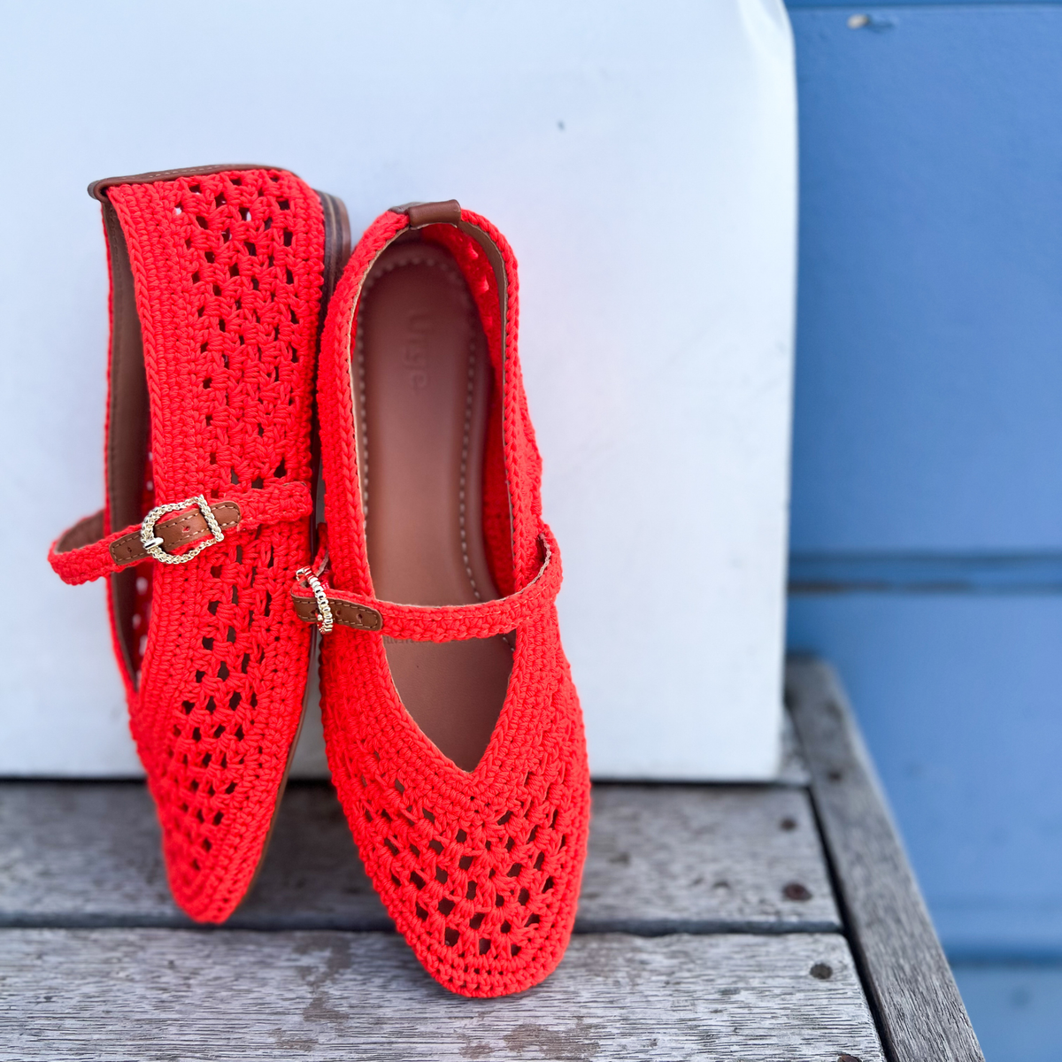 Clove Red Crochet Flats