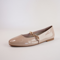 Petra Nude Patent Ballet Flats