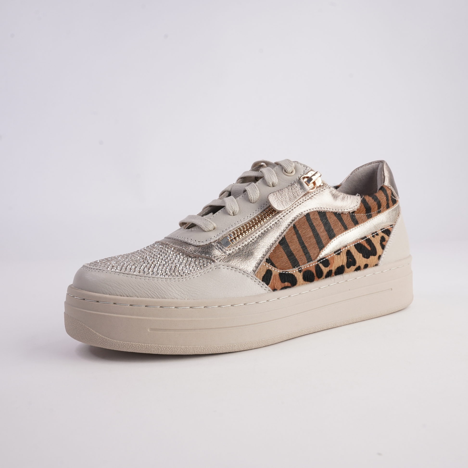 Nevyle Almond Multi Leather Sneakers - DJANGO AND JULIETTE | Shouz