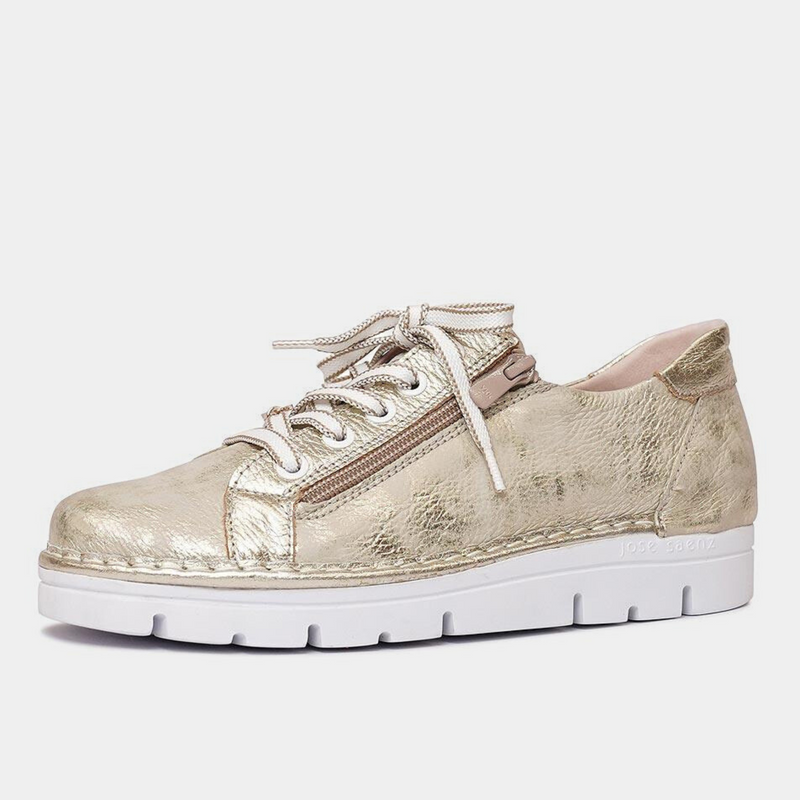 Js-2001 Champagne Leather Sneakers