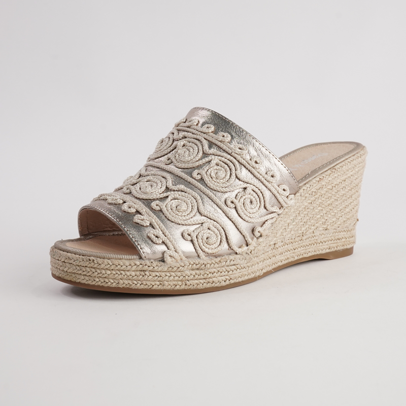 Pelexa Champagne/ Natural Espadrille Wedges