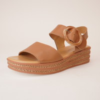 Cubbie Dark Tan Leather Sandals