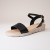 Bella Black Leather Sandals