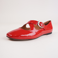 Nowa Red Crinkle Patent Leather Flats