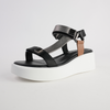 Roz Black/ Silver Leather Sandals