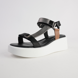 Roz Black/ Silver Leather Sandals