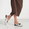 Randal Silver/ Black Leather Loafers