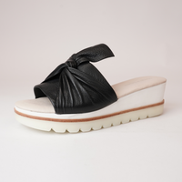 Wolin Black/ White Sole Leather Sandals