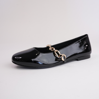 Petra Black Patent Ballet Flats