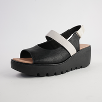 Pollen Black/ Bone Leather Sandals