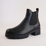 Hampy Black Leather Ankle Boots