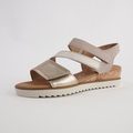 Ruth Champagne Multi Leather Sandals