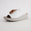 Sonny White/ Coconut Leather Slides