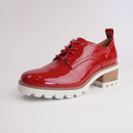 Daya Red Crinkle Patent Leather Brougues