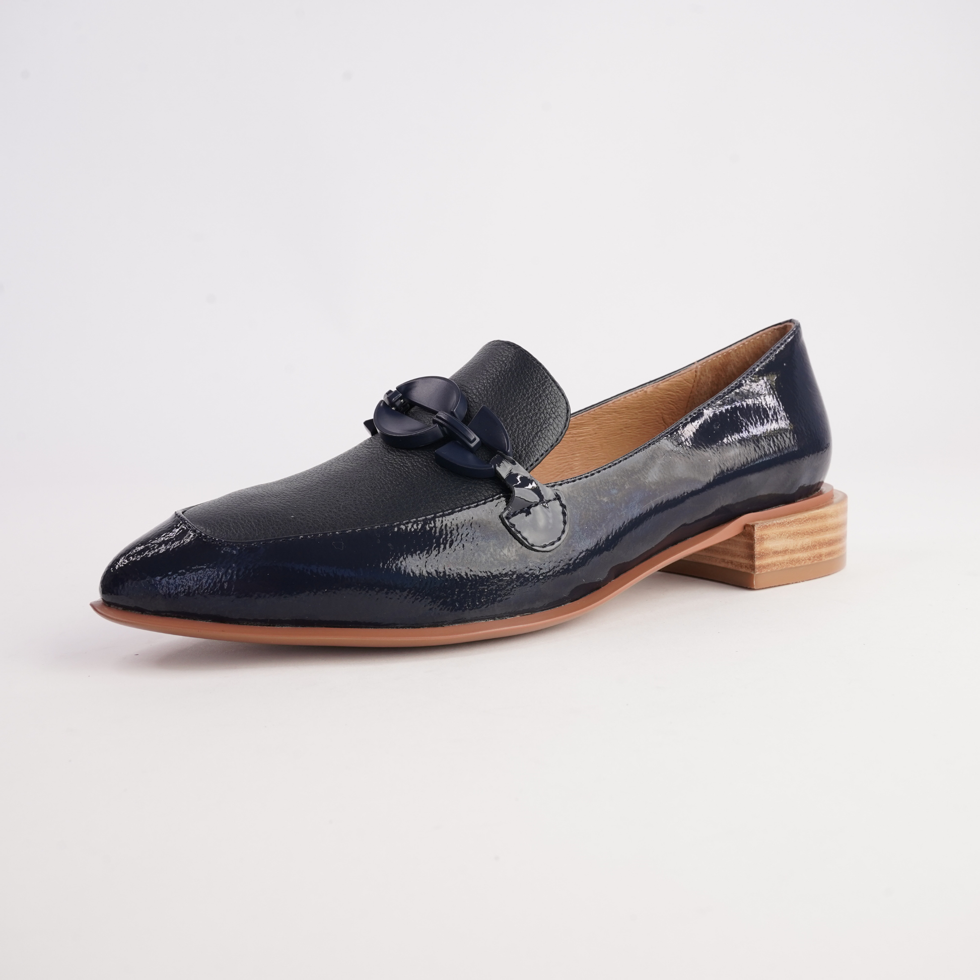 Elliotts Navy Patent/ Navy Leather Loafers - DJANGO AND JULIETTE | Shouz