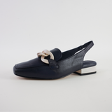 Randal Navy/Bone Leather Loafers