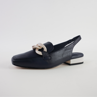 Randal Navy/Bone Leather Loafers