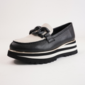 Ealia Black/ Milk Leather Loafers