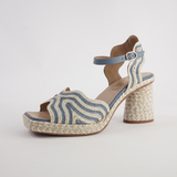 Danae Pale Blue/White Leather Espadrille Heels