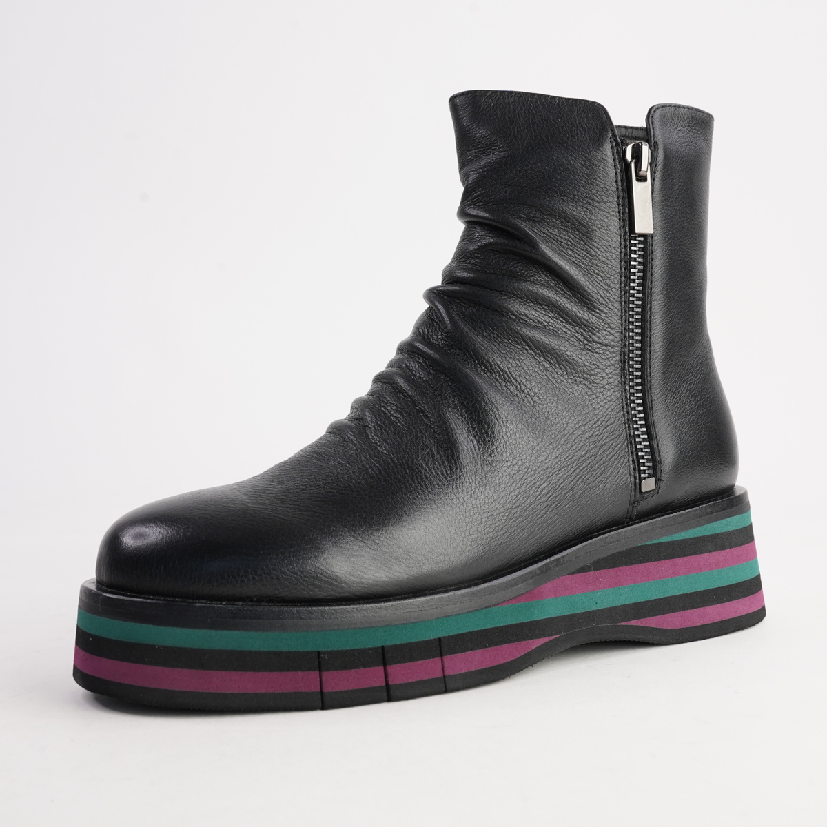 Ganni Black Leather/ Forest and Black Sole Boots - DJANGO AND JULIETTE | Shouz